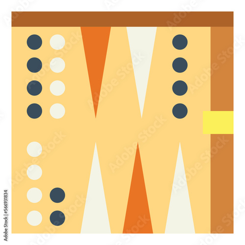 Backgammon flat icon style