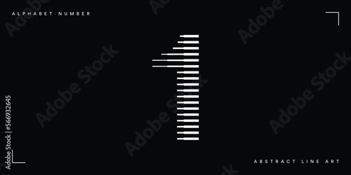 Number one 1 logo lines abstract modern art vector illustration