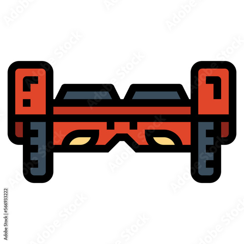 hoverboard filled outline icon style