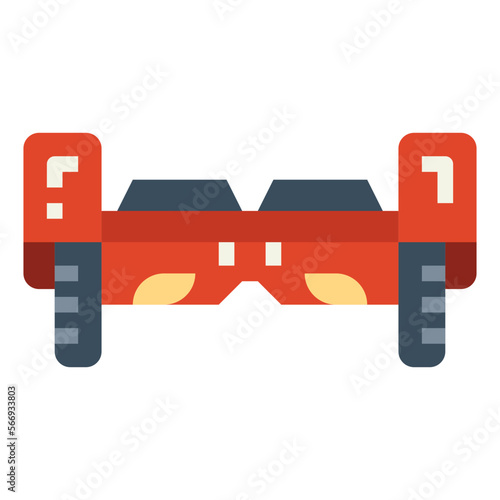 hoverboard flat icon style