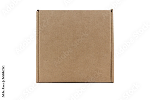 rectangular small brown box for transporting goods isolated on a white background, top view © wasnoch