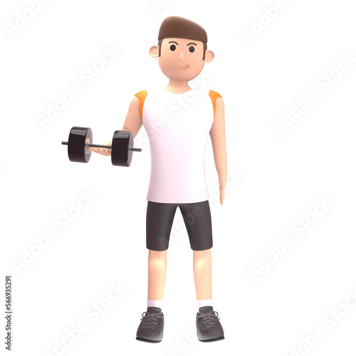 athlete sport male 3d illustration. an athlete who won an international level award