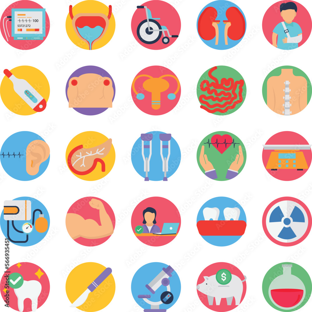 Medical healthcare icons set, medical icons pack, healthcare vector icons set, treatment icons pack, body organs vector icons set, health vector icons set, medical flat icons