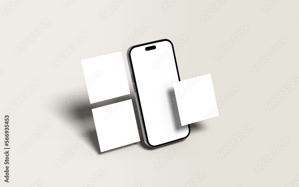Smartphone with carousel interface post on social network Smartphone with carousel interface post on social network