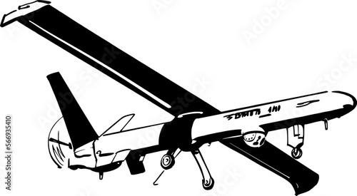 vector illustration of the war predator drone