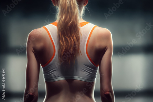 Athletic female body in sportswear , generative ai