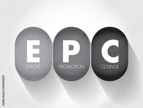 EPC Export Promotion Council - institution in the development and promotion of export trade in the country, acronym text concept background