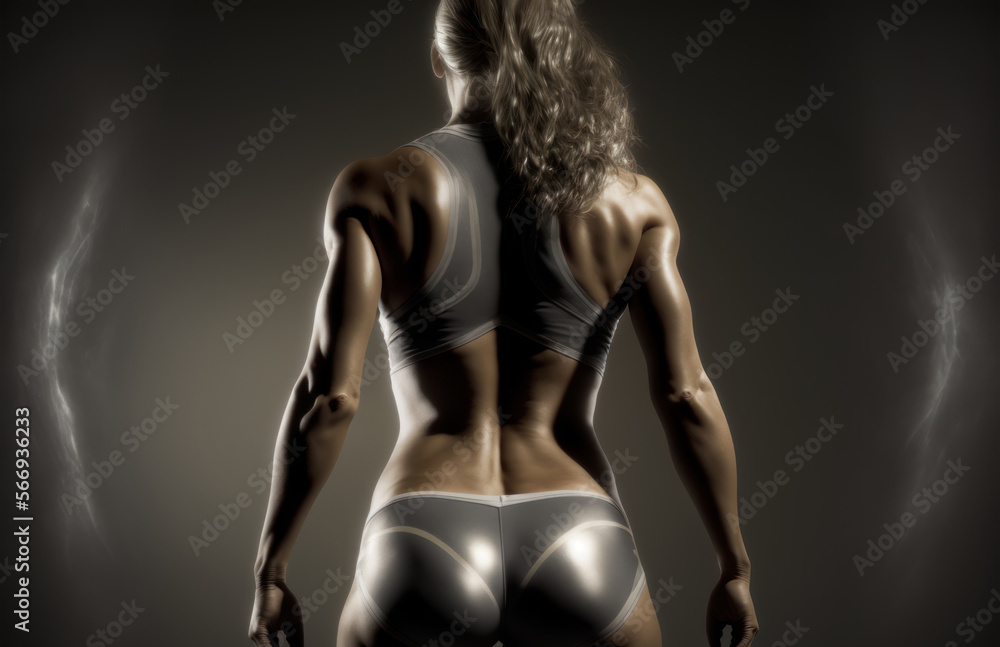 Athletic female body in sportswear , generative ai