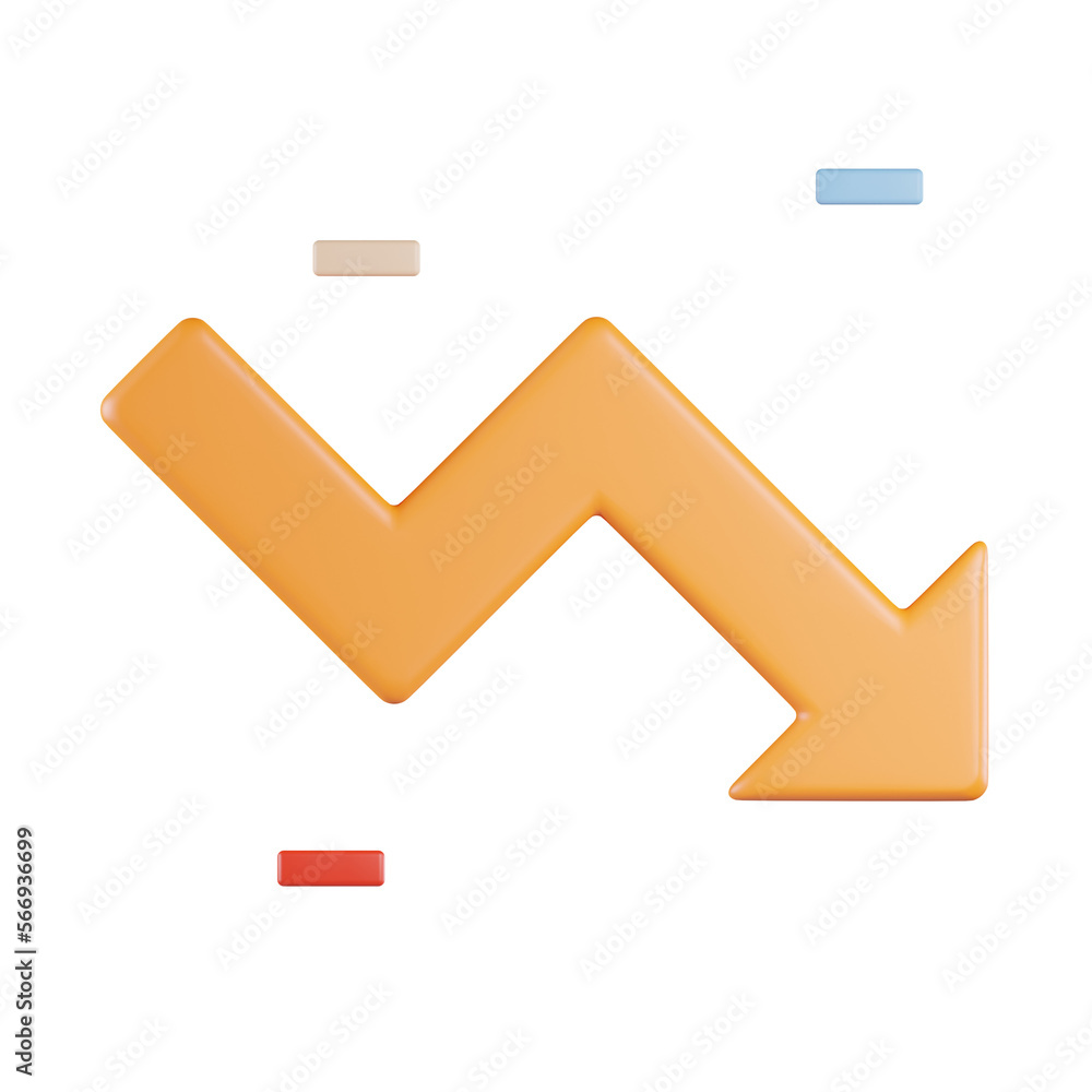 Arrow Chart Down 3D Icon