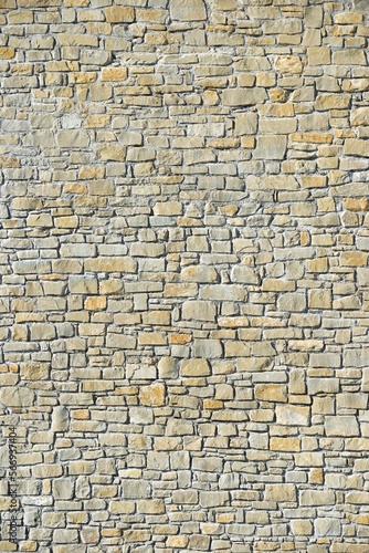 Front view of a stone wall