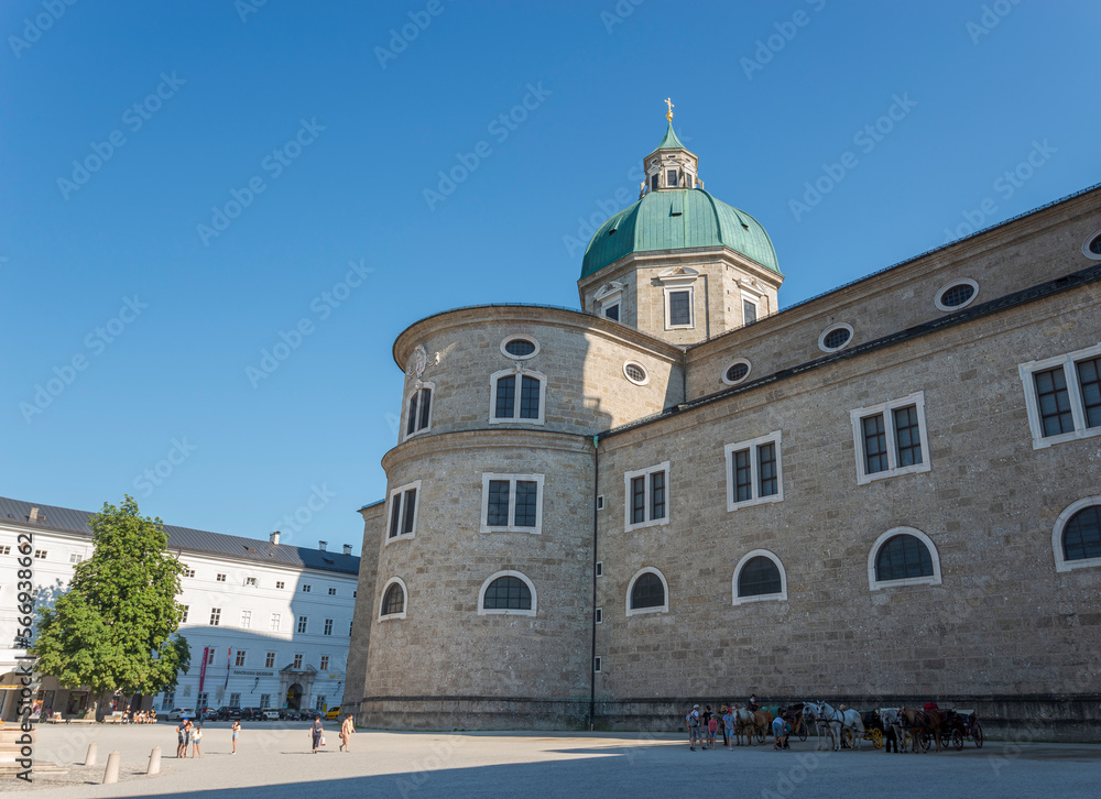 Salzburg Cathedral. It is the seventeenth-century Baroque cathedral of the Roman Catholic Archdiocese of Salzburg. It was completely rebuilt in the seventeenth century. Salzburg Cathedral. It is the seventeenth-century Baroque cathedral of the Roman Catholic Archdiocese of Salzburg. It was completely rebuilt in the seventeenth century.