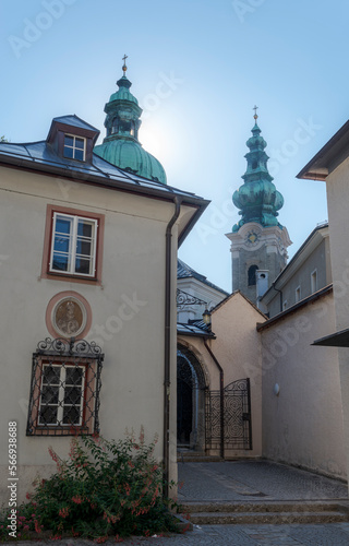 Domes of St. Peter’s Abbey, in Salzburg, Austria, one of the oldest monasteries in the German-speaking area