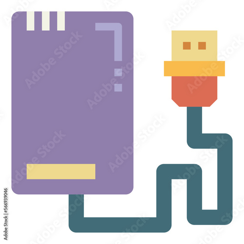 hard disk flat icon style