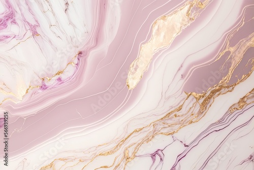 pastel pink marble texture with gold highlights, generative ai composite