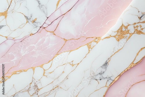 pink marble stone texture with gold streaks, generative ai composite