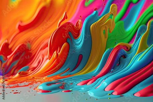 thick, fluid liquid paint background, generative ai composite © E 