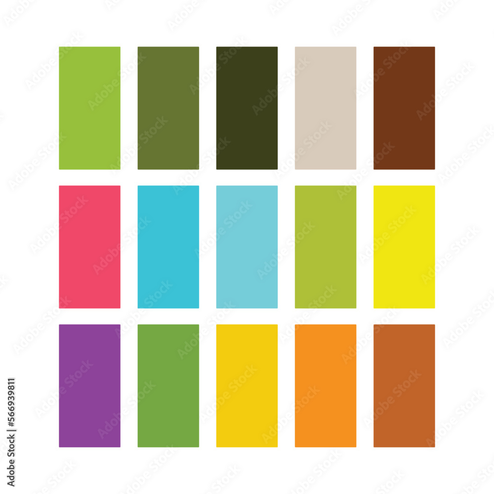 Fashion Trend Spring Color guide palette 2024-25. An example of a color palette vector. Color palette for fashion designers, business, garments, and paints colors company	

