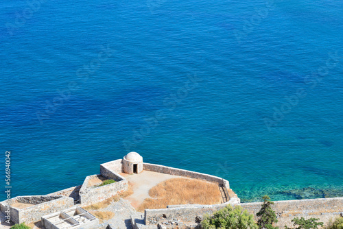 Luftansicht Festung Insel Spinalonga  Kalydon  auf Elounda  Agios Nikolaos  Kreta  Griechenland 