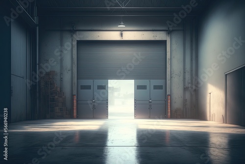 clean empty warehouse, generative ai composite © E 