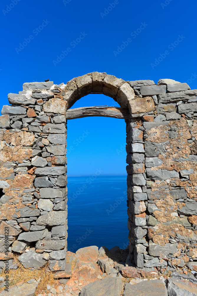 Ruine Festung Insel Spinalonga (Kalydon) in Elounda, Agios Nikolaos, Kreta (Griechenland)