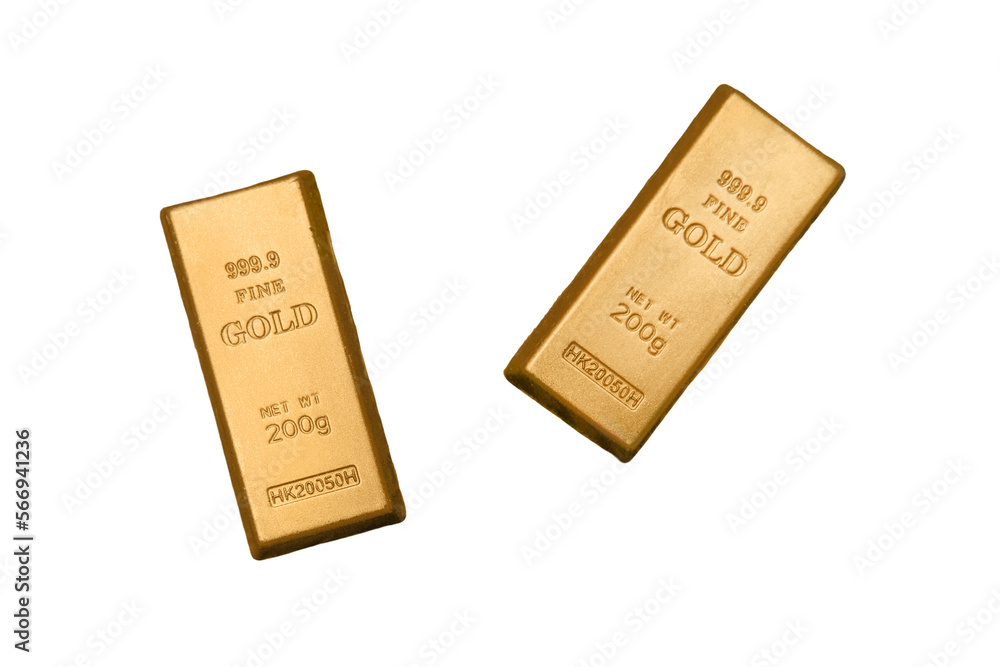 Gold bars, object isolated on a white background Gold bars, object isolated on a white background