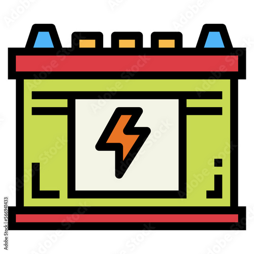 battery filled outline icon style