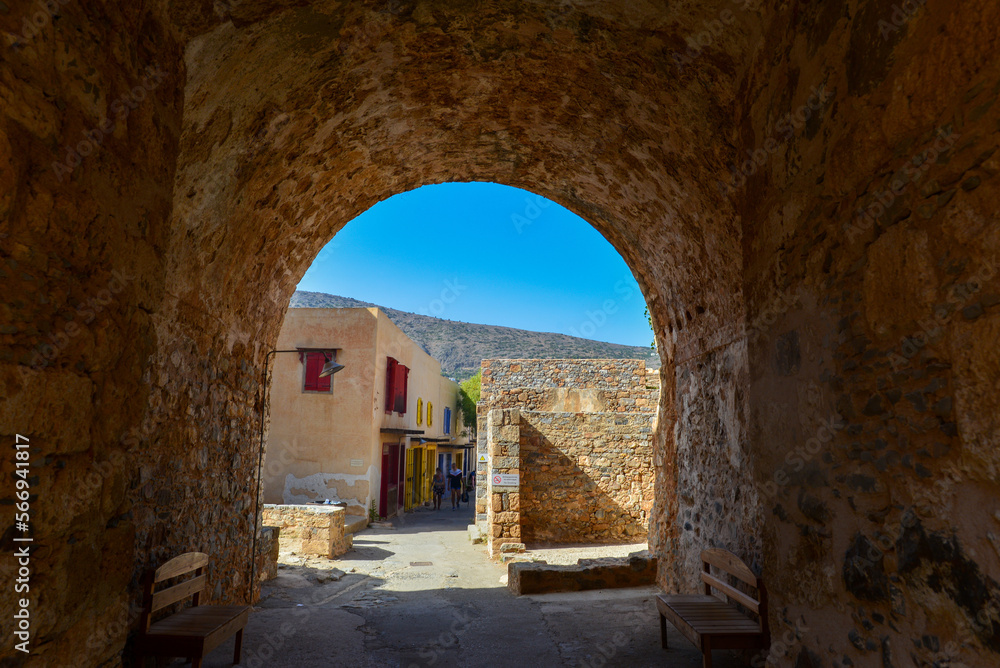 Festungsinsel Spinalonga (Kalydon) in Elounda, Agios Nikolaos, Kreta (Griechenland)