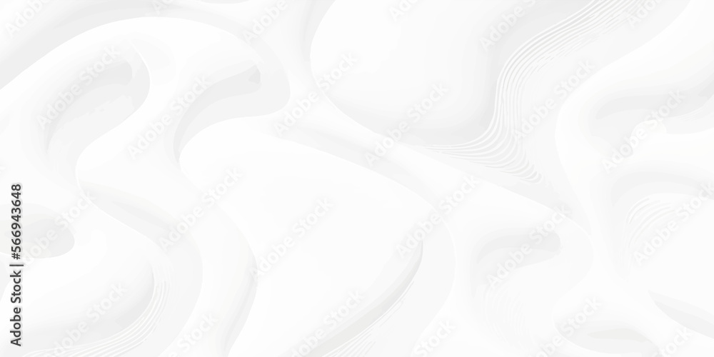 Obraz premium Abstract white paper wave background and abstract gradient and white wave curve lines banner background design. White wave modern abstract background design. space style. white background.