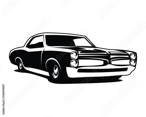 vector isolated vintage muscle car illustration. best for badge  lag  icon  sticker design. available in eps 10.