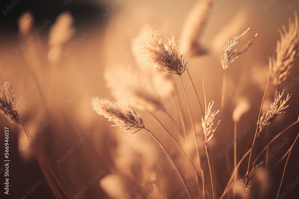 Stunning abstract close up of dry meadow grass in golden hue. abstract picture of the outdoors. Backgrounds in Natural Beige or Set Sail Champagne. trend forward, minimalistic concept. Generative AI Stunning abstract close up of dry meadow grass in golden hue. abstract picture of the outdoors. Backgrounds in Natural Beige or Set Sail Champagne. trend forward, minimalistic concept. Generative AI