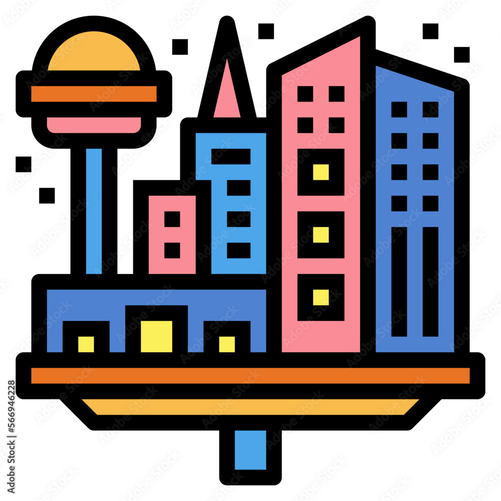 space colony filled outline icon style space colony filled outline icon style