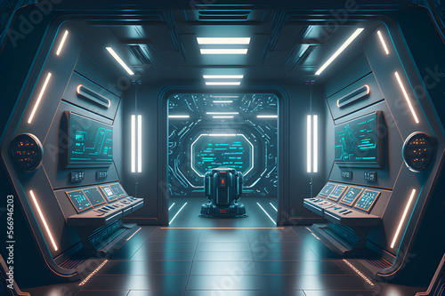 Fototapeta Naklejka Na Ścianę i Meble -  High-Tech Space Station, generative ai