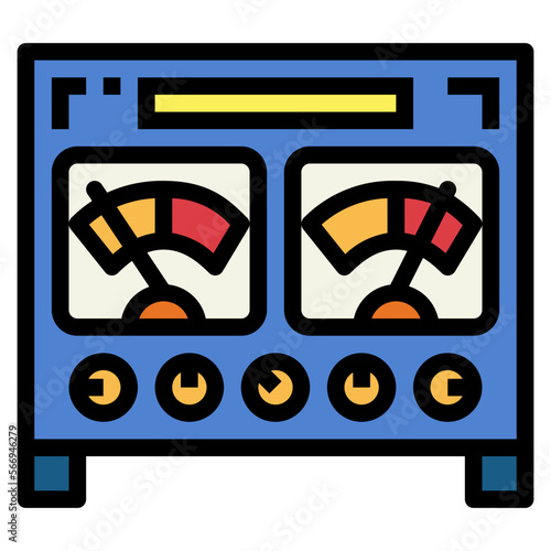 Voltmeter filled outline icon style