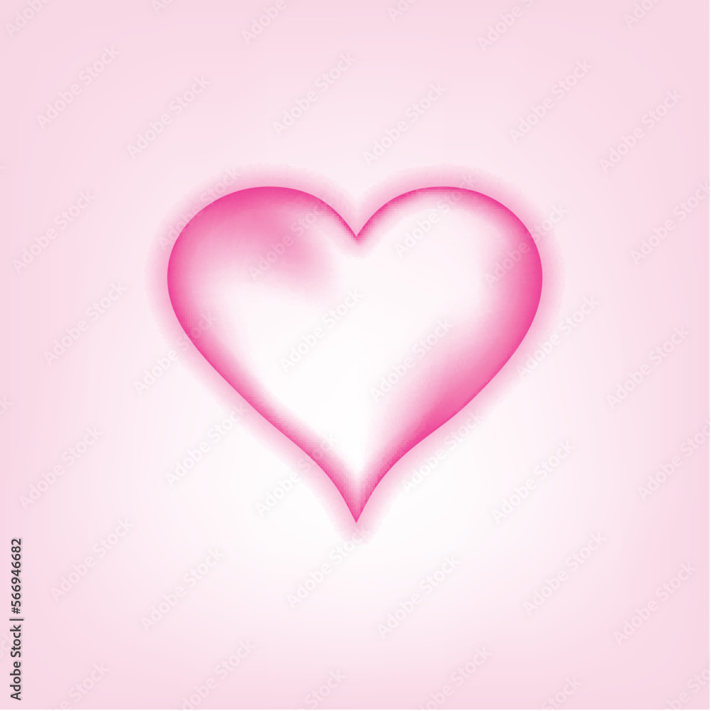 Pink Transparent Heart on Pink Background