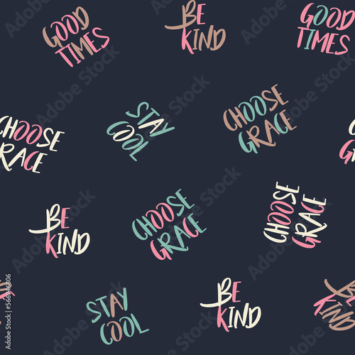 Cute, spring,conversational seamless pattern print, typography, lettering, positive quotes and slogans for fabric, textile, tshirt, sweatshirt, packaging, wrapping, tshirt, girls, women, kids, fashion
