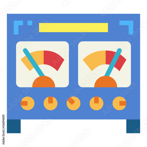 Voltmeter flat icon style