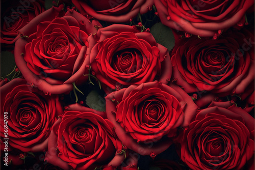 Valentine s Day Background with Natural Red Roses
