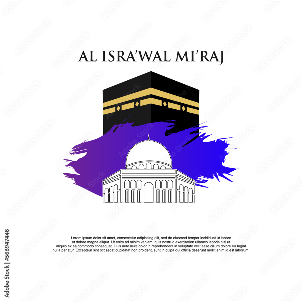 custom made wallpaper toronto digitalAl-Isra wal Mi'raj Translate: The night journey Prophet Muhammad Vector Illustration For Poster Template and Flyer, Simple Background of Isra Mi'raj Ceremony
