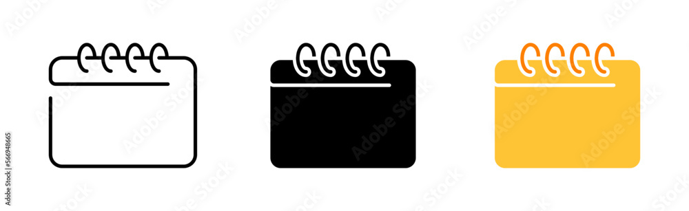 Calendar line icon. Schedule, day, week, month, date, tick, event, season, holiday, schedule, reminder, deadline. Vector icon in line, black and colorful style on white background Calendar line icon. Schedule, day, week, month, date, tick, event, season, holiday, schedule, reminder, deadline. Vector icon in line, black and colorful style on white background