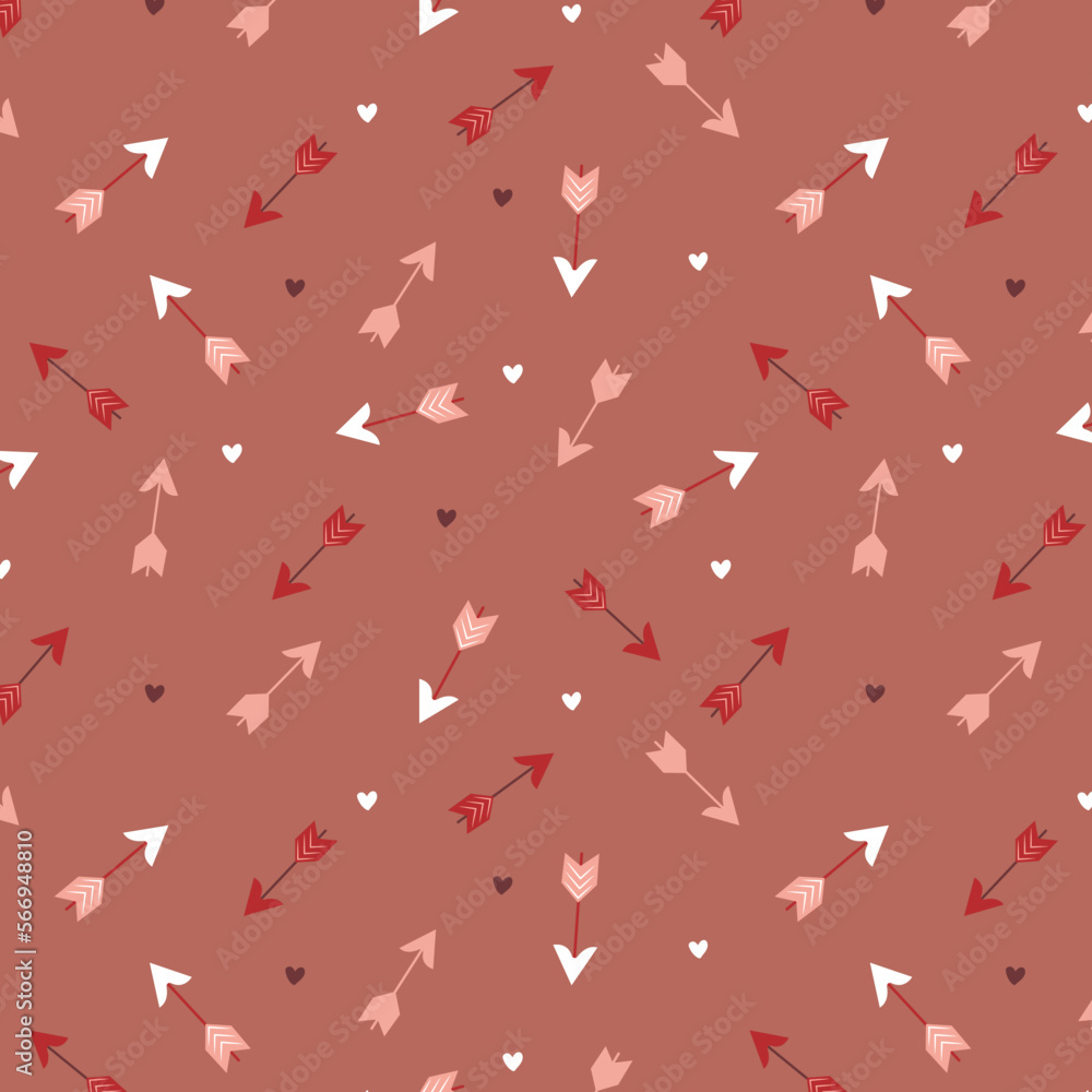 Seamless pattern for Valentine's Day. Cupid's arrows, messages of love. Seamless pattern for Valentine's Day. Cupid's arrows, messages of love.