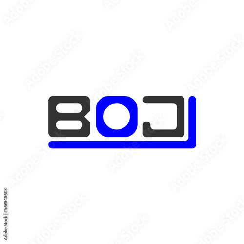 BOJ letter logo creative design with vector graphic, BOJ simple and modern logo.