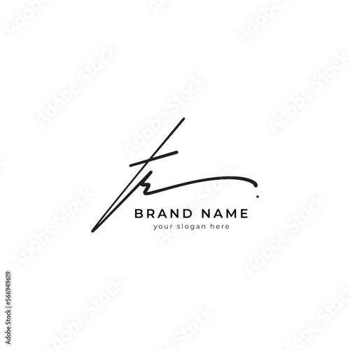 t r initial letter signature logo or handwritten monogram