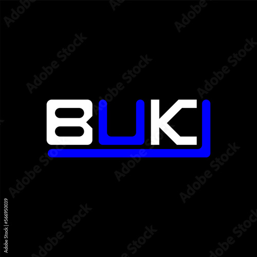 BUK letter logo creative design with vector graphic, BUK simple and modern logo.