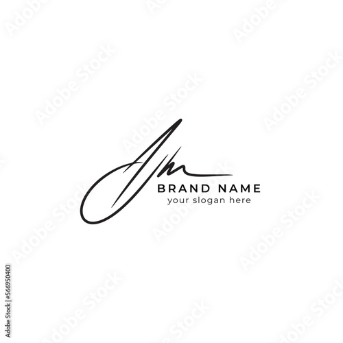 A j m initial letter signature logo or handwritten monogram