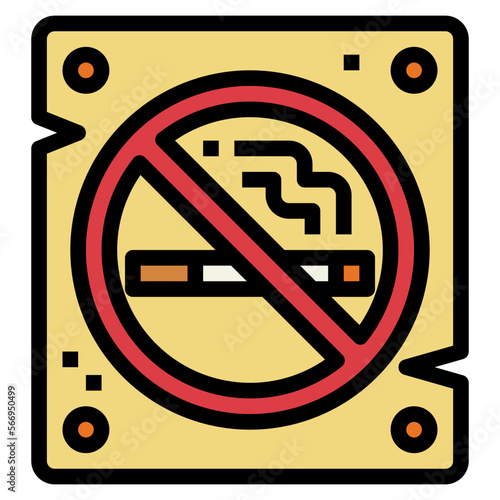 no smoke filled outline icon style