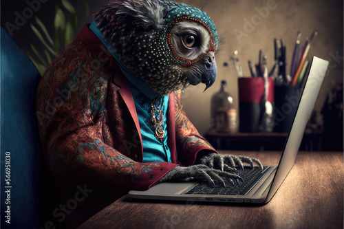 Parrot works on the computer, Generative AI