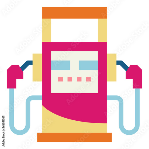 Fuel dispenser flat icon style