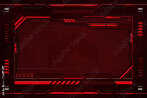 Red control panel abstract modern technology futuristic interface hud vector design