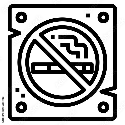 no smoke line icon style