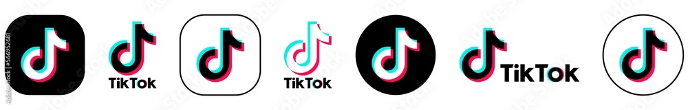 Tik Tok glitch icon of social media. PNG. Tik Tok icon. tik tok